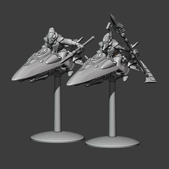 jetbikers.png Free STL file Chief magical elves on rocket steeds・3D printer design to download