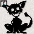 project_20230908_1647242-01.png Zombie Cat wall art Zombie cat wall decor Halloween Gothic Decor