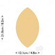 almond~8.25in-cm-inch-cookie.png Almond Cookie Cutter 8.25in / 21cm