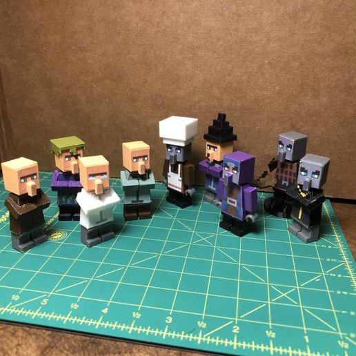 Lego compatible Minecraft Villager with posable arms