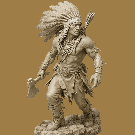 Warrior Spirit – Native American Hero STL 3D model