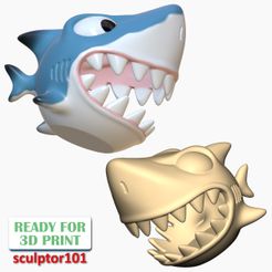 Shark-Gadget-Ball-1200x1200.jpg Shark Gadget Box 3D Sculpting Printable Model