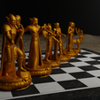 4.png Knight Elf Figure Chess Set Warrior Character Chess Pieces