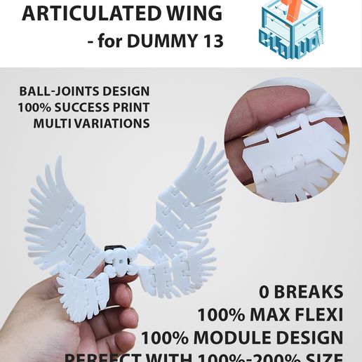 Cover.jpg Articulated wings for DUMMY 13 (Fully flexible, module designs)