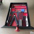 20220219_093001.jpg Creality CR10 Smart and Smart Pro Tool Drawer Inlay Insert Organizer Organiser CR-10 with Matching knob handle to match the tension knob