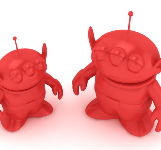 Stylized Monochromatic Little Green Men Aliens