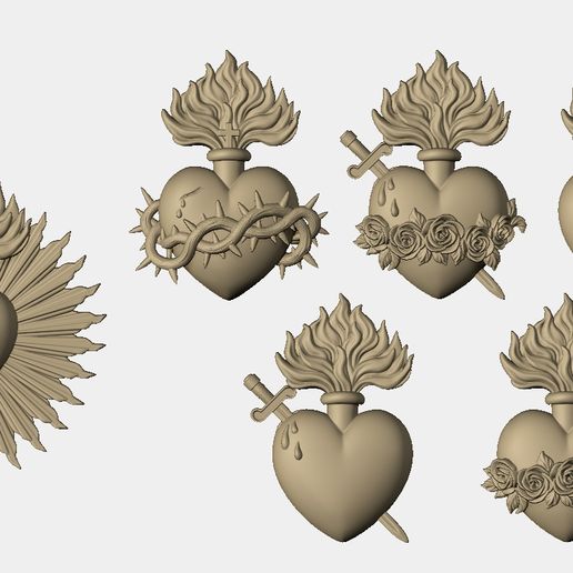 Sacred Hearts 6 Model Bundle 3D print model