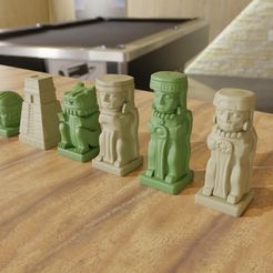 aztec.jpg Aztec Olmec Chess pieces with Board 3D print model