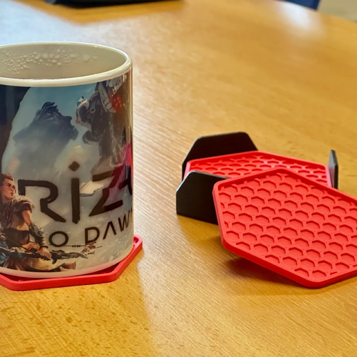 Hexagon Coaster Set with Holder