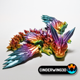 fgfdg.png Baby Crystalwing Dragon, Cinderwing3D, Articulating Flexi Wiggle Pet, Print in Place, Fantasy