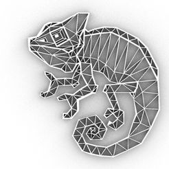 s1.jpg Archivo OBJ camaleón GEOMÉTRICO・Modelo de impresión 3D para descargar, dragon3287