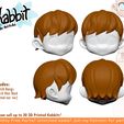 boyish.jpg [KABBIT WIG] - Boyish Hair for Kabbit BJD - (For FDM and SLA Printers)