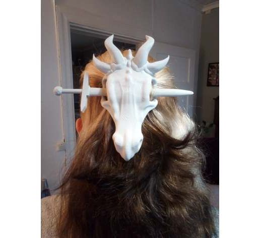 Dragon Skull Hair Pin - Split for Less Support Material