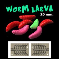 worm-larva1.jpg STL file MOLD worm larva 20 mm. for CNC Router and 3D Print・3D print model to download