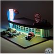 001.jpg 60's Drive-in diner diorama for Hot Wheels / diecasts 1:64