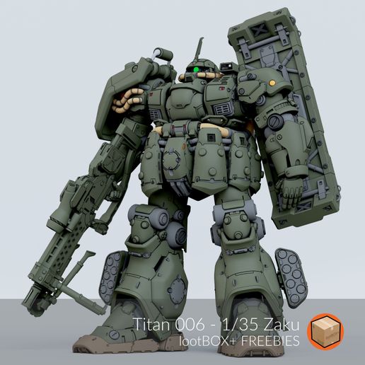 あぐたん3Dスト 🆓 Titan 006 - 1/35 Zaku・Free 3D File for 3D printing・Cults
