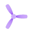 Model_plane_prop_3blades.stl Propellers for rubber band models and planes