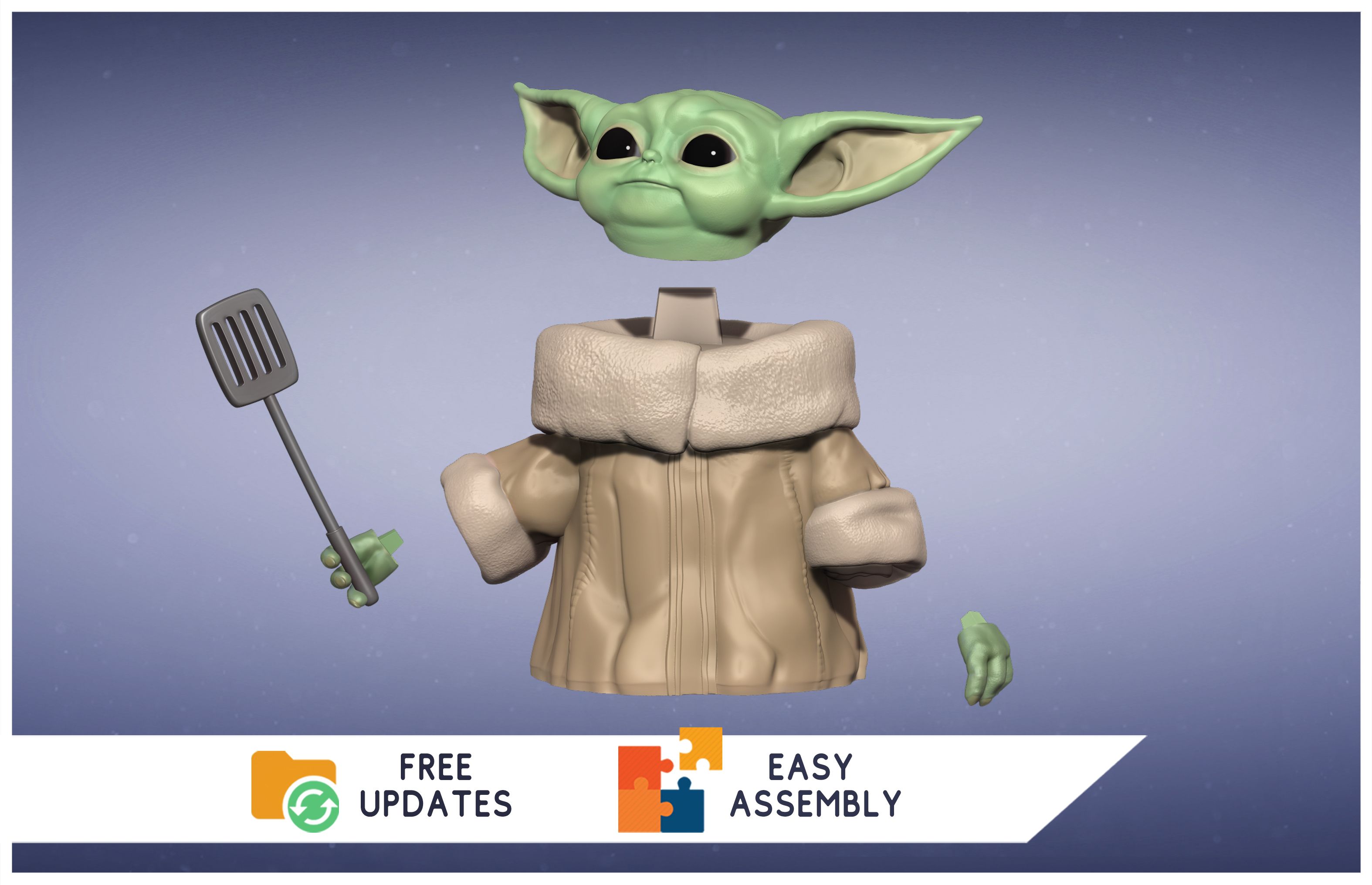 04_update.jpg STL file Baby Yoda "GROGU" The Child - The Mandalorian - 3D Print - 3D FanArt・3D printing idea to download, HIKO3D