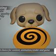 cg-copie-copy.jpg Cute Puppy with Frisbee - Pop Style 3D Print Model