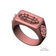 volume2.jpg Fichier STL Bague rectangulaire avec baguettes de diamant sur le dessus et la tige Us tailles 7 8 9 Modèle d'impression 3D・Objet imprimable en 3D à télécharger