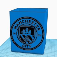 Pot-manCity-1.jpg STL file Pen Jar MANCHESTER CITY// Pens Jar MANCHESTER CITY・3D printer model to download