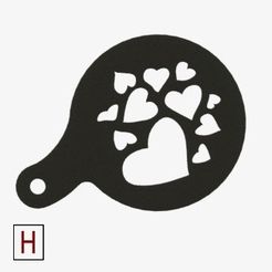Cults - Chocolate - Coffee stencil - No holder - Banksy - Hearts.jpg Free STL file Coffee stencil - Banksy - Hearts / Butterflies・3D printer model to download