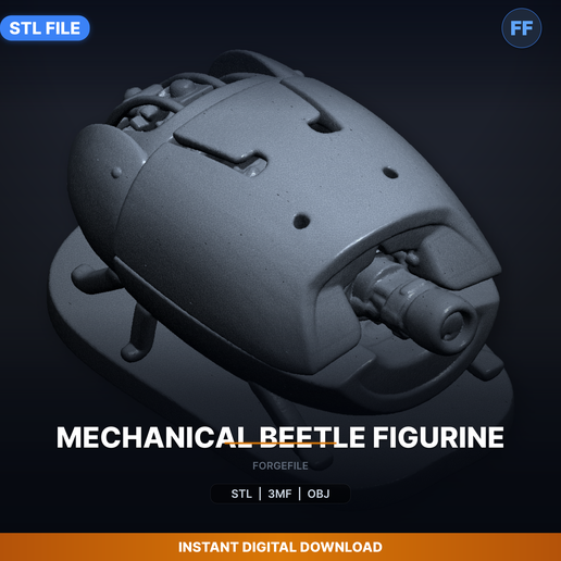 Mechanical Beetle Figurine - 3D Printable STL File