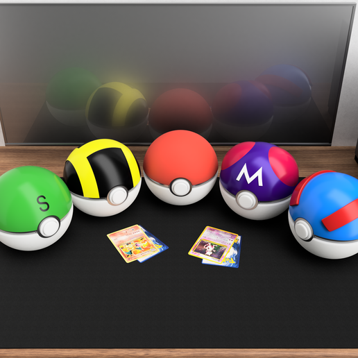 Gen 1 Pok Ball Deckbox - Holds 100+ Cards, Double Sleeve Compatible,  Dice Compartment - Pokmon TCG OBJ File for 3D printingCults