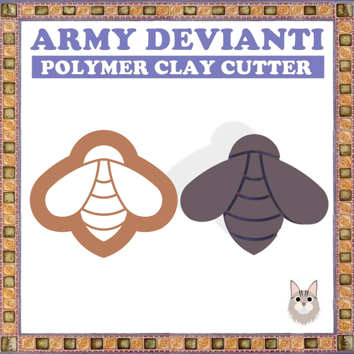 POLYMER CLAY CUTTER  "bee" 6 SIZE .CC. ARMY DEVIANTI 3D model