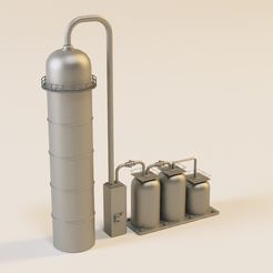 station gaz.jpg Download STL file N-shaped gas silo for model railways • 3D printing design, jeanmichelp