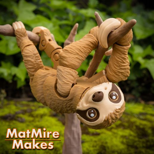 SlothOutside-4-copy.jpg Sloth plus Tree display, Articulated fidget figure, 3mf included