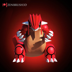 |@|ZENBRUSH3D Archivo 3D Groudon - Pokemon 3D PRINTING MODEL STL・Plan imprimible en 3D para descargar