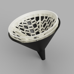 trechter-schuin-boven.png STL file IPA/Resin cleaner funnel multiple walled for better filtration with (coffee)filters・Model to download and 3D print
