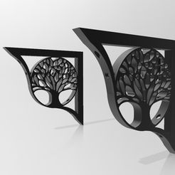 equerre-arbre-1.jpg Archivo STL soporte de estantería del árbol de la vida・Plan imprimible en 3D para descargar