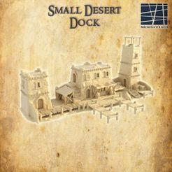 Desert-Dock-1-re.jpg 3D file Small Desert Dock 28 mm Tabletop Terrain・3D printing model to download