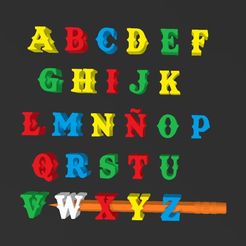 letras-arriba.jpg STL file ALPHABET FOR PENCIL, alphabet for pencils, INTERACTIVE GAME・3D printable model to download