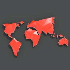00.jpg Бесплатный STL файл Low Poly World Map (World map)・Модель 3D-принтера для скачивания