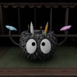 SootSpriteVasePotFlowerBowlContainer7.jpg Soot Sprite Vase Pot Pen Holder 3D Studio Ghibli Fan Art avec trou d'évacuation