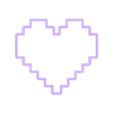 Pixel_Heart~7.25in_depth_1in.stl Pixel Heart Cookie Cutter 7.25in / 18.4cm