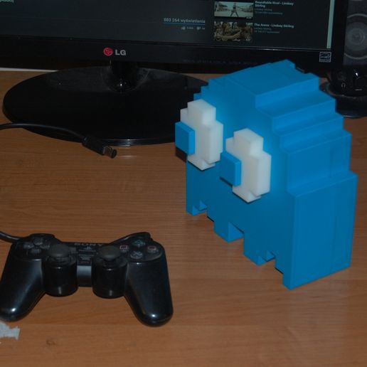 Inky Pac-Man Ghost Raspberry Pi 3 Retropie Cinu case v0.8 3D model