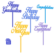 STL00703-2.png Cake Toppers for 5 occasions