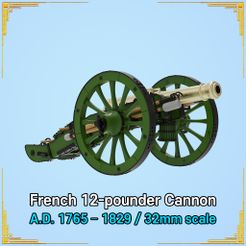 001.jpg 3D file French 12-pounder Cannon・3D print design to download