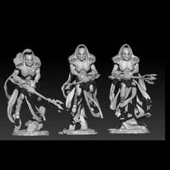 3frontShdSp.jpg Archivo STL Sombras de la urdimbre elfos espaciales fantasmas con armadura de espectros・Objeto imprimible en 3D para descargar