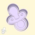 01-1.jpg Baby shower / gender reveal party cookie cutters - #01 - pacifier (style 1)