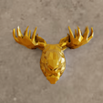 low-poly-head-elk-2.png moose elk head wall mount low poly geometrical stl 3d print