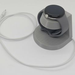 1.jpg STL file Pixel Watch Holder (modern design) (Charging puck size: approx. ⌀32.7 mm x 9.8 mm / ⌀1.287 inch x 0.386 inch)・3D printable model to download