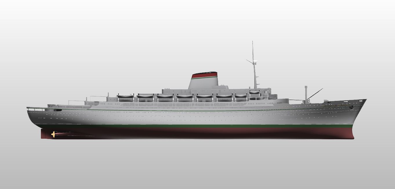 Untitled-1.jpg Descargar archivo STL SS Cristoforo Colombo trasatlántico italiano, versiones de casco completo y línea de flotación • Modelo para la impresora 3D, LinersWorld