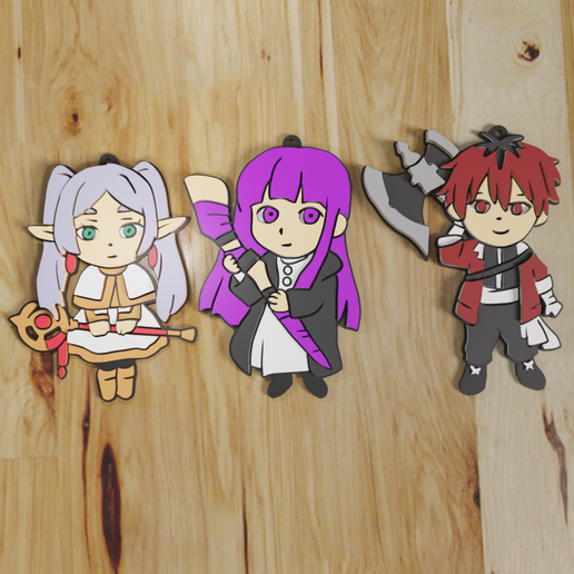 PACK 3 KEYCHAINS / KEYCHAIN / SOU SOU NO FRIEREN MAGNETS (STL AND 3MF) 3D model