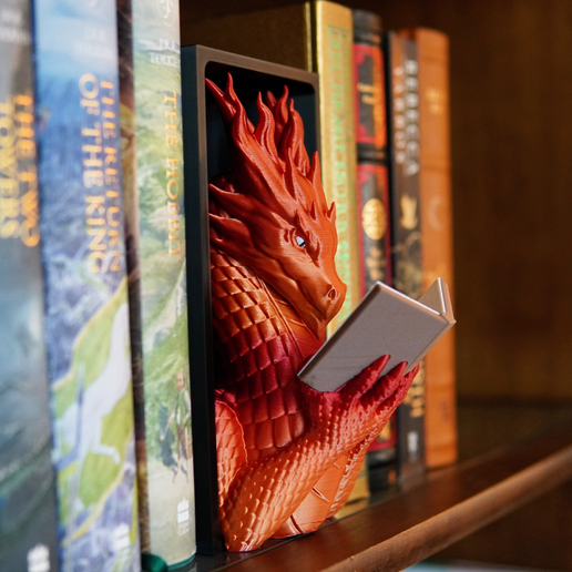 Flamewing Dragon Reader Book Nook - 3D model önizlemesi