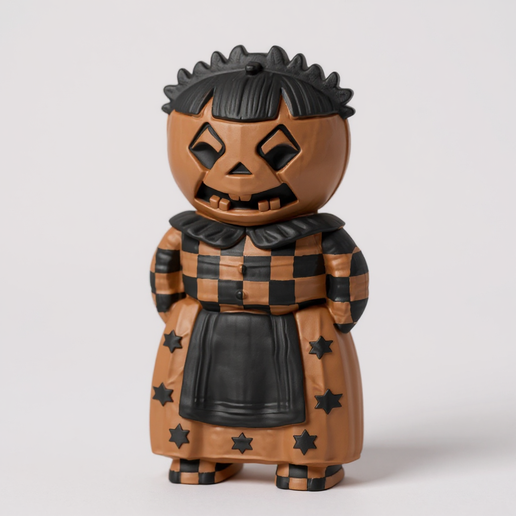 🎃 Vintage halloween pumpkin head doll statue・ STL File for